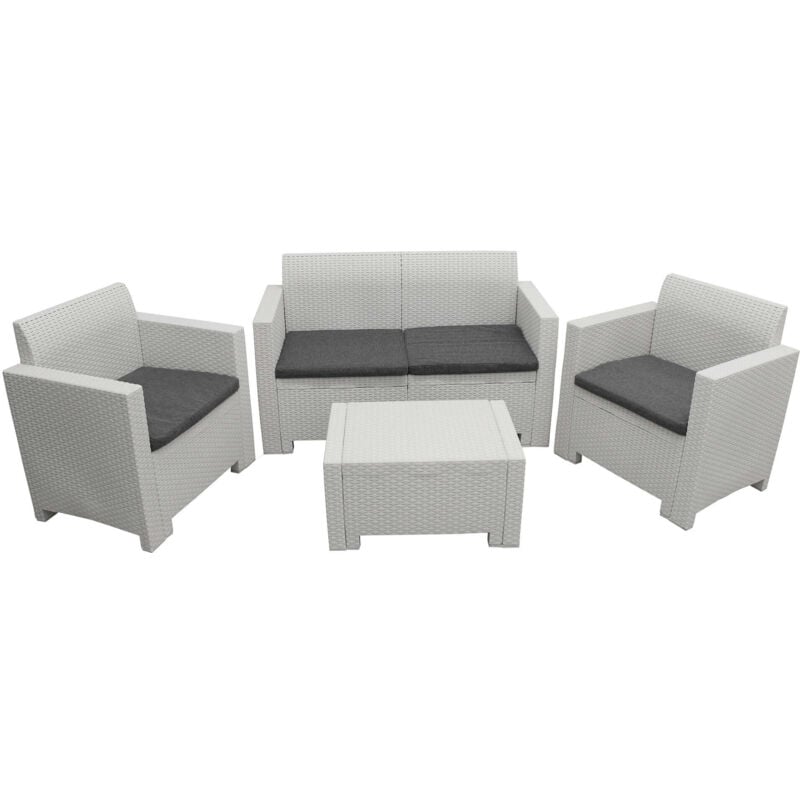 foto del prodotto milani home nebraska salotto da giardino completo di cuscini intreccio in rattan sintetico