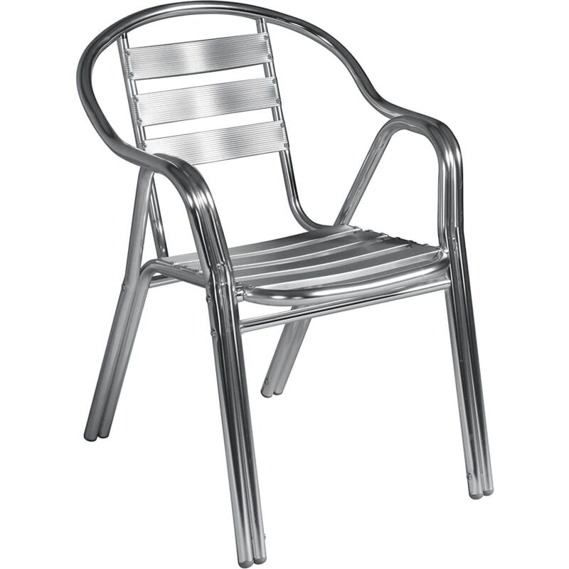 foto del prodotto milani home - poltrona impilabile in alluminio con doppio tubo