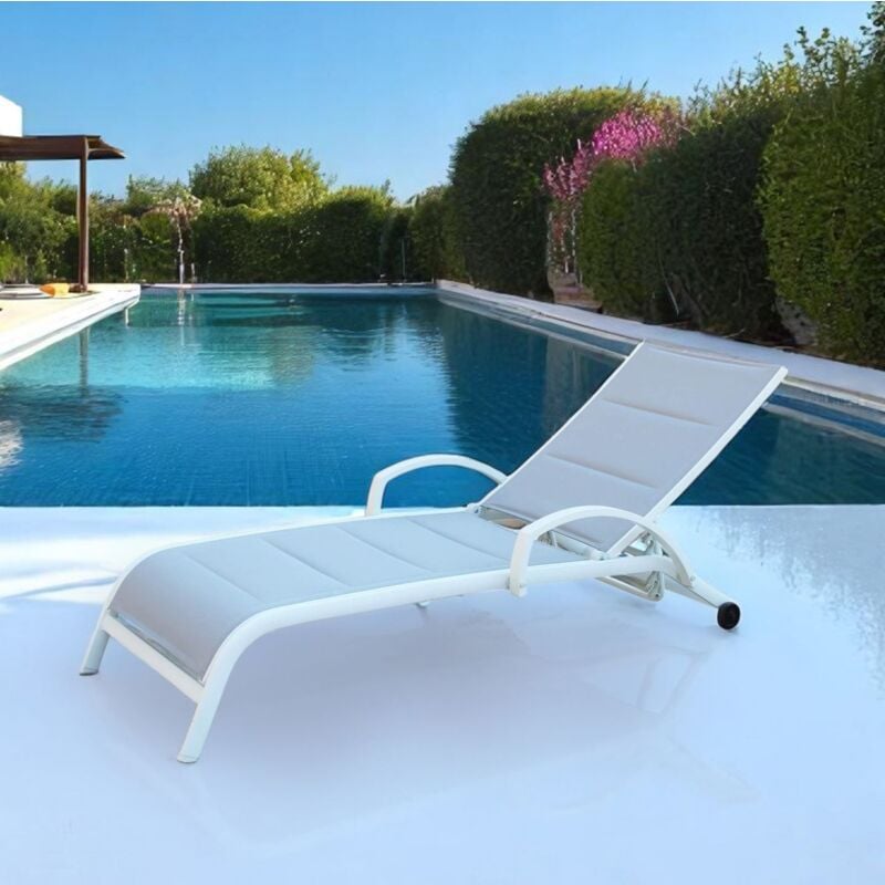 foto del prodotto milani home prados lettino prendisole da giardino in alluminio