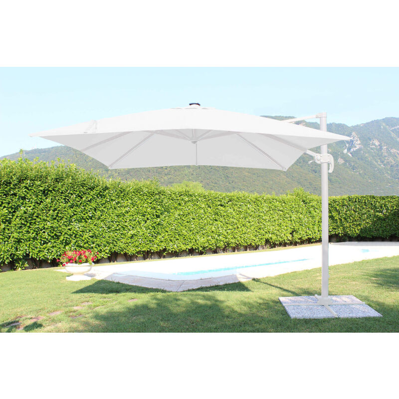 foto del prodotto milani home tesla ombrellone da giardino decentrato con led 3 x 3