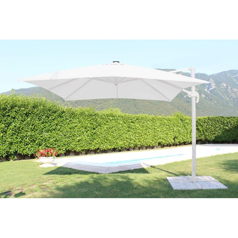 foto del prodotto milani home tesla ombrellone da giardino decentrato con led 3 x 4