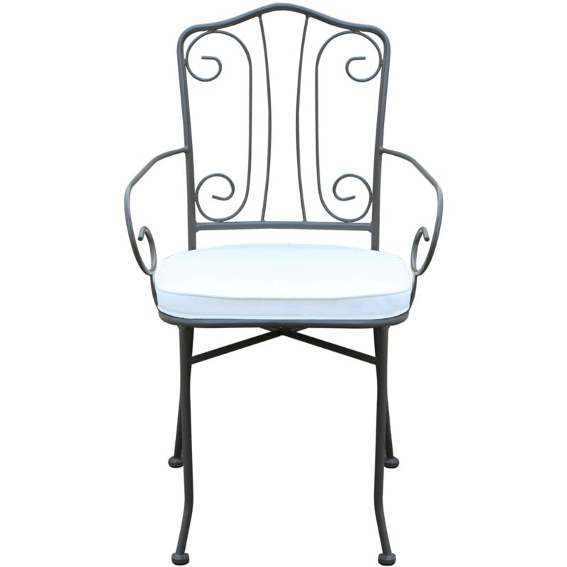 foto del prodotto milani home ventus poltrona da giardino in ferro completa di cuscino schienale classico