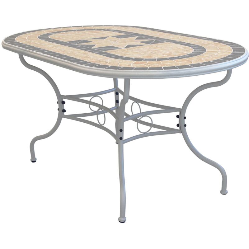 foto del prodotto milani home ventus set tavolo in alluminio e teak cm 160 x 90 x 74 h con 6 sedie ventus