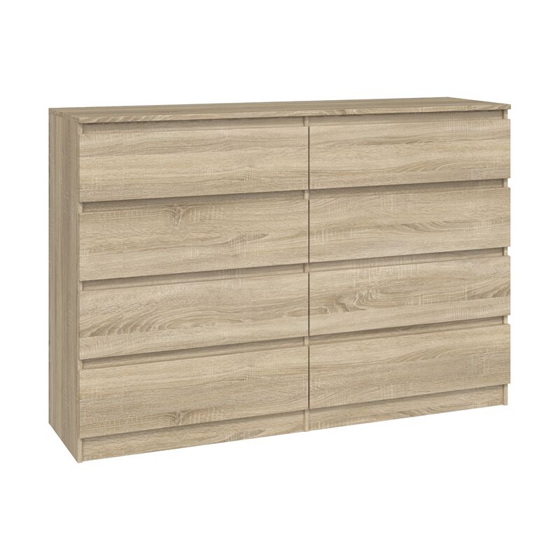 foto del prodotto milano 8 120 cassettiera moderna per camera da letto soggiorno ufficio 40x120x97 8 cassetti scorrevoli mobile contenitore chiffon