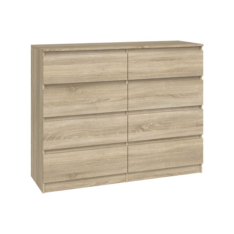 foto del prodotto milano 8 120 cassettiera moderna per camera da letto soggiorno ufficio 40x120x97 8 cassetti scorrevoli mobile contenitore chiffon