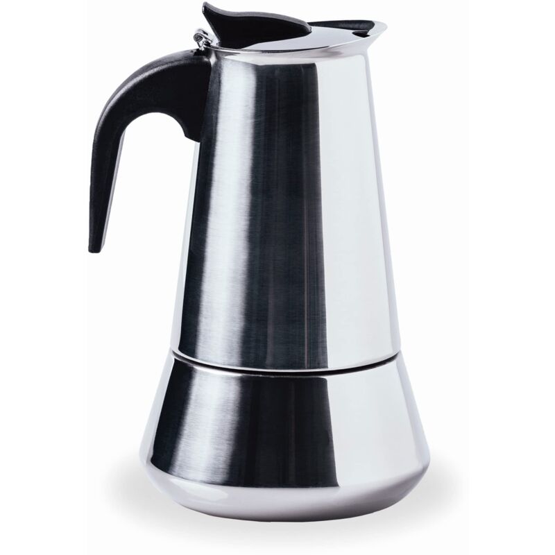 foto del prodotto milano caffettiera italiana, caffettiera espressa, acciaio inox 18 e 10, tutte adatte al fuoco compresa l induzione, lavabile in lavastoviglie,