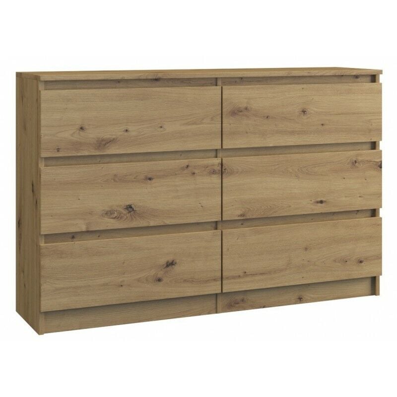 foto del prodotto milano cassettiera grande 6 cassetti 30x120x77cm stile scandinavo mobile contenitore cassettiera