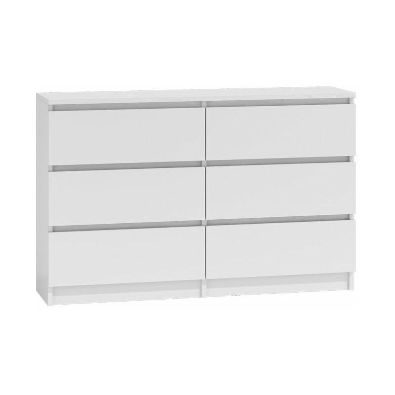 foto del prodotto milano cassettiera grande 6 cassetti 30x120x77cm stile scandinavo mobile contenitore cassettiera