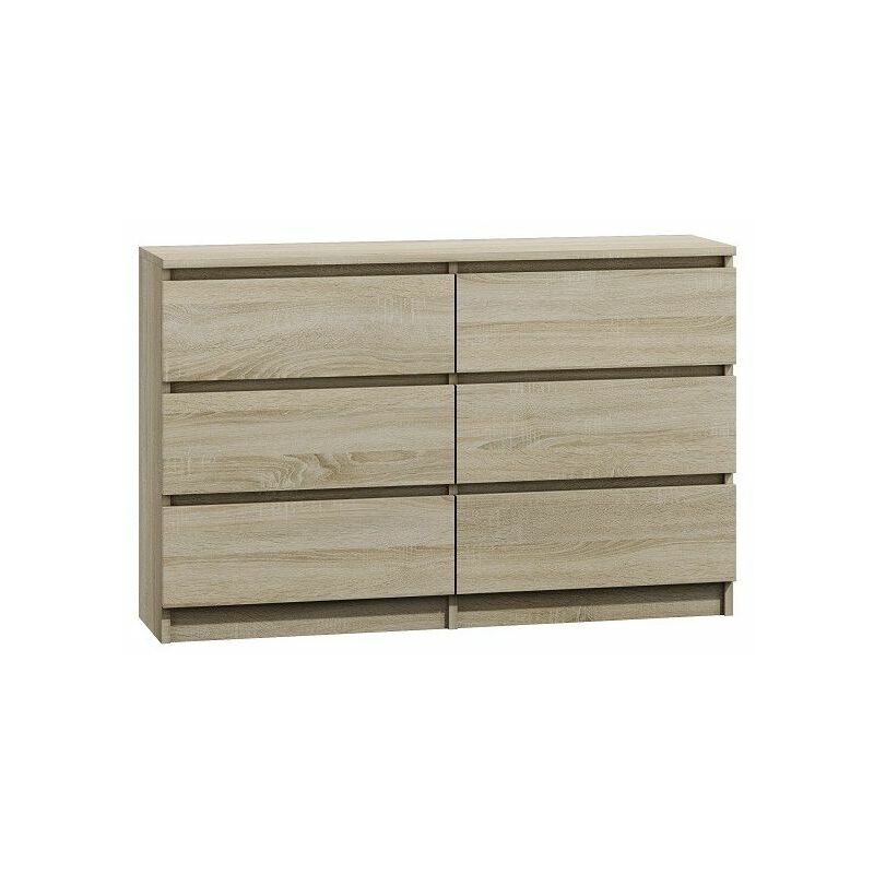 foto del prodotto milano cassettiera grande 6 cassetti 30x120x77cm stile scandinavo mobile contenitore cassettiera
