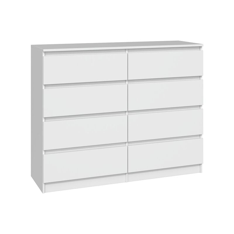 foto del prodotto milano cassettiera moderna per camera da letto soggiorno ufficio 40x120x97 8 cassetti scorrevoli mobile contenitore chiffon