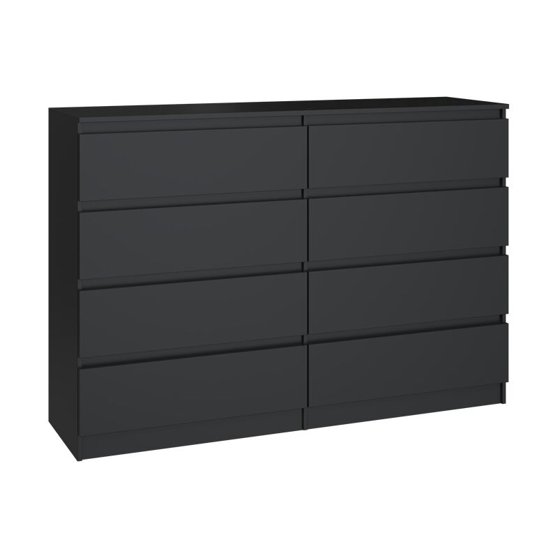 foto del prodotto milano cassettiera moderna per camera da letto soggiorno ufficio 40x138x97 8 cassetti scorrevoli mobile contenitore chiffon
