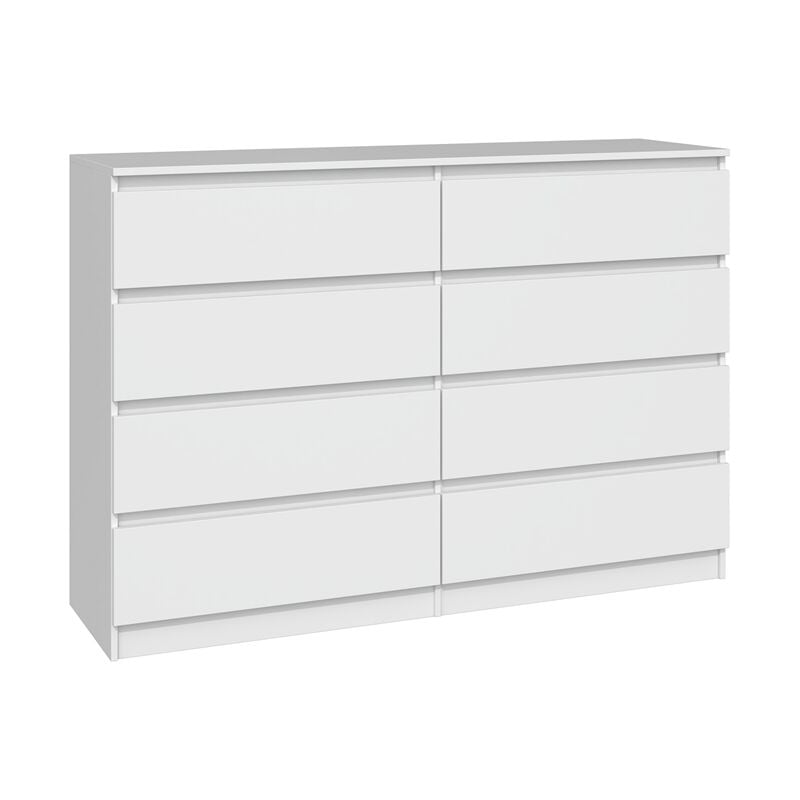 foto del prodotto milano cassettiera moderna per camera soggiorno ufficio 40x138x97 8 cassetti scorrevoli mobile contenitore cassettiera