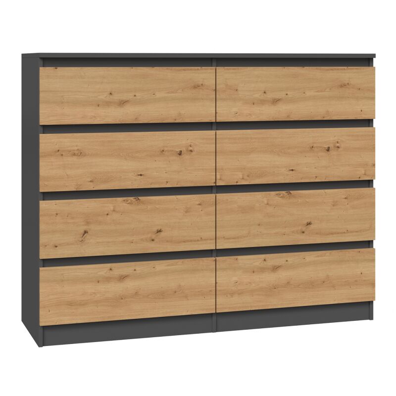 foto del prodotto milano com da camera con 8 cassetti 40x120x97cm stile moderno mobile contenitore