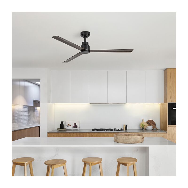 foto del prodotto mild ventilatore da soffitto senza luce in legno scuro