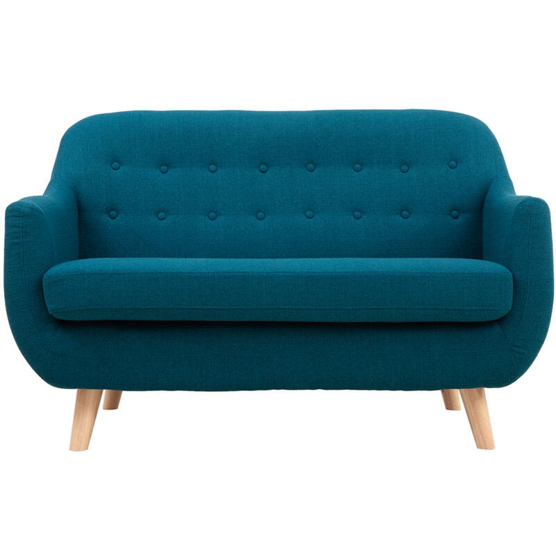 foto del prodotto miliboo divano 2 posti scandinavo sfoderabile blu anatra e legno ynok