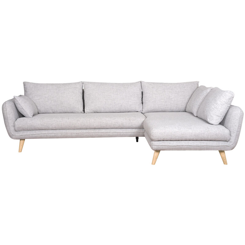 foto del prodotto miliboo - divano angolare scandinavo 5 posti grigio chiaro a chiazze creep