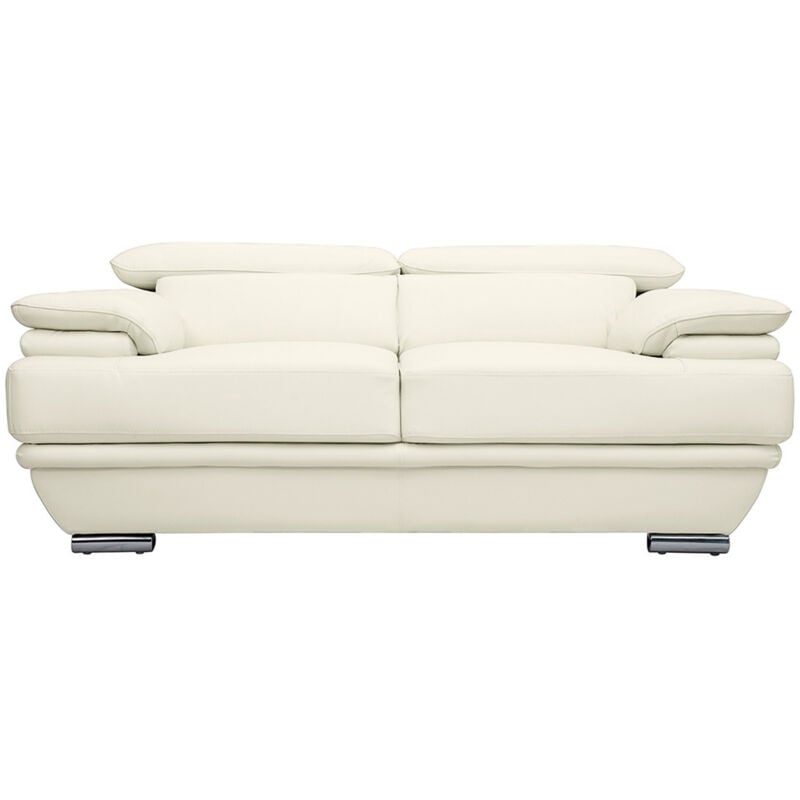 foto del prodotto miliboo divano bianco in pelle design 2 posti con poggiatesta reclinabile ewing