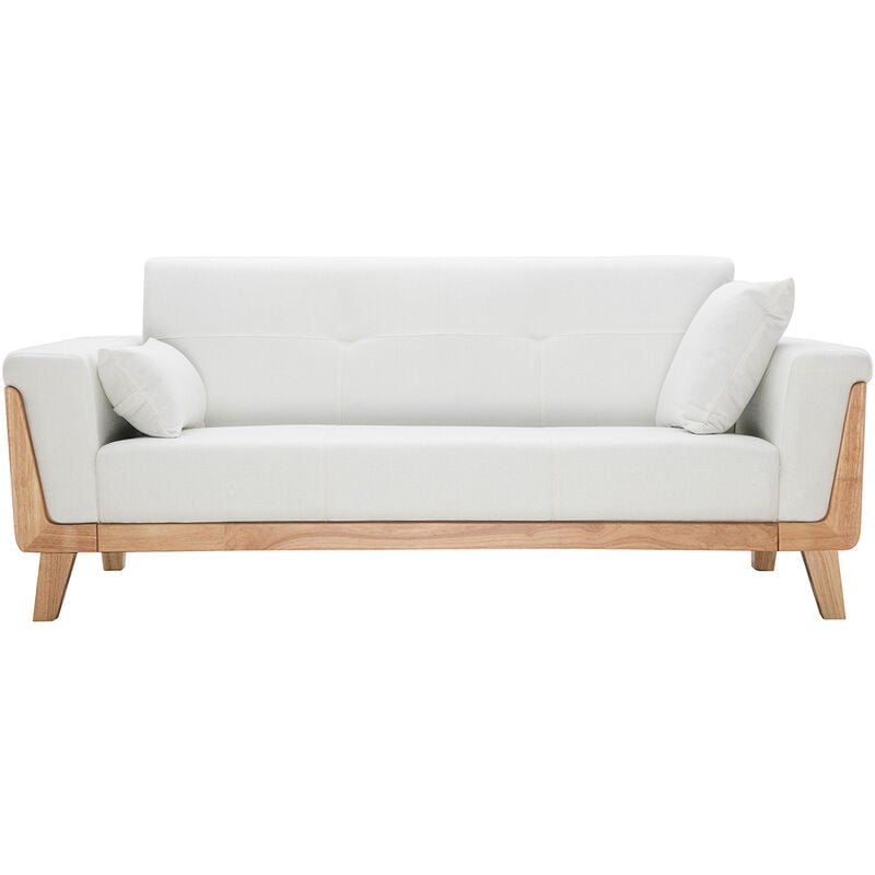 foto del prodotto miliboo divano design 3 posti bianco piedi in legno fjord