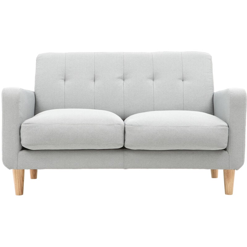 foto del prodotto miliboo divano design scandinavo a 2 posti tessuto grigio chiaro luna