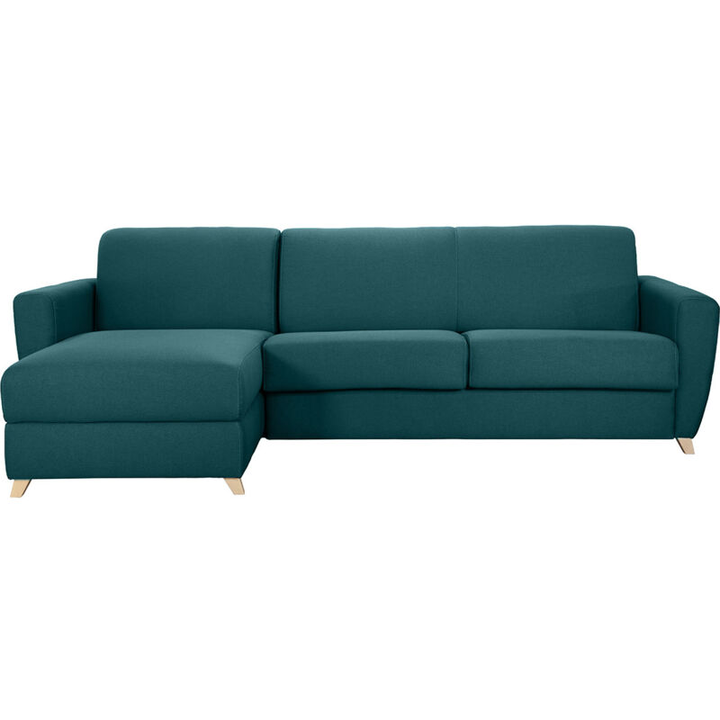 foto del prodotto miliboo divano letto angolare e reversibile con contenitore blu anatra graham