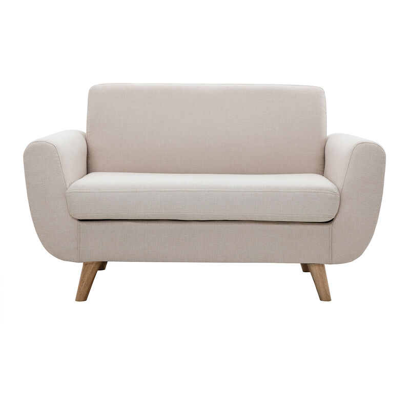 foto del prodotto miliboo divano scandinavo 2 posti beige e massello di hevea pure