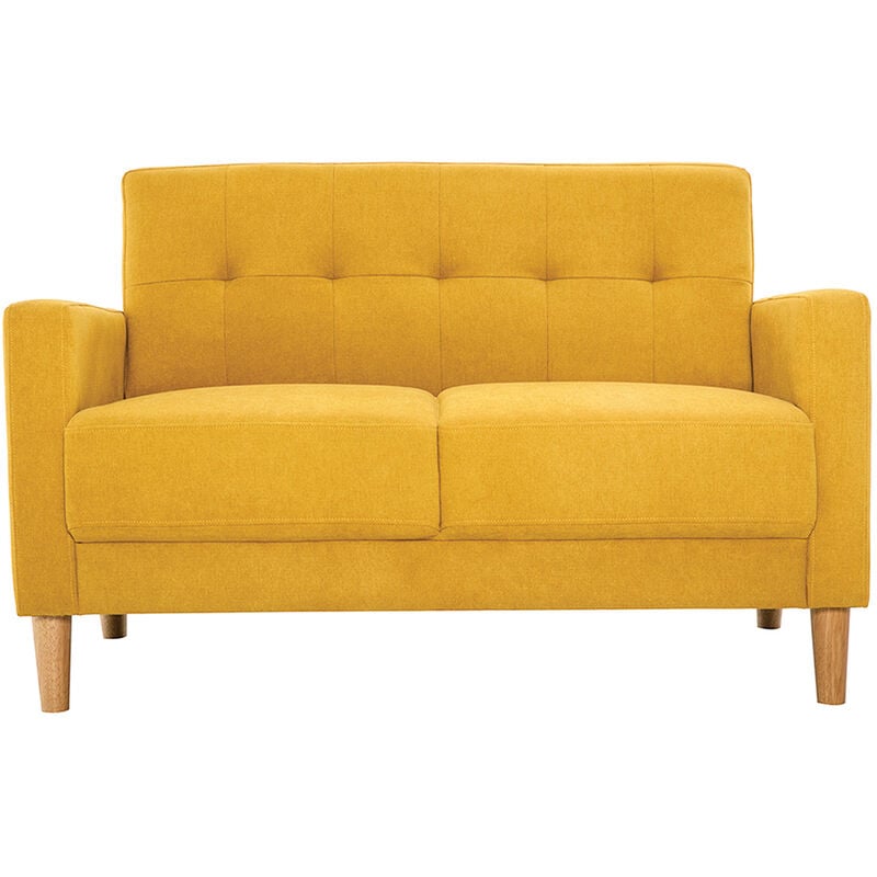 foto del prodotto miliboo divano scandinavo 2 posti effetto velluto giallo senape moon