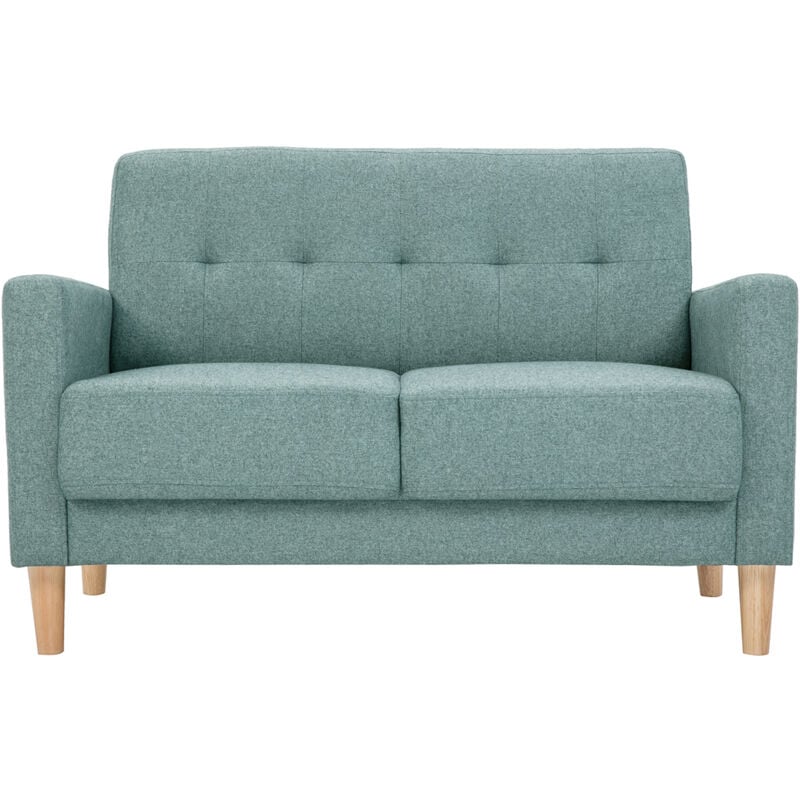 foto del prodotto miliboo divano scandinavo 2 posti in tessuto grigio verde e legno chiaro moon