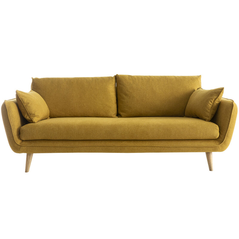foto del prodotto miliboo divano scandinavo 3 posti giallo cumino creep
