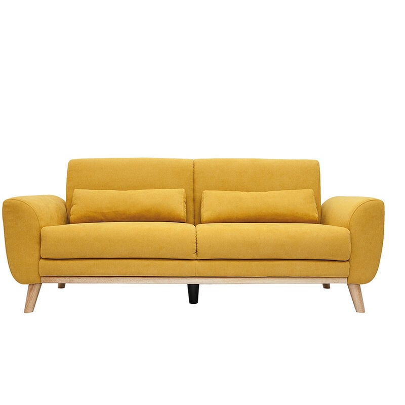foto del prodotto miliboo divano scandinavo 3 posti velluto giallo senape ektor