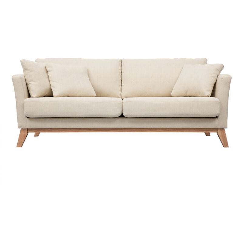 foto del prodotto miliboo divano sfoderabile in stile scandinavo 3 posti beige con piedini in legno oslo