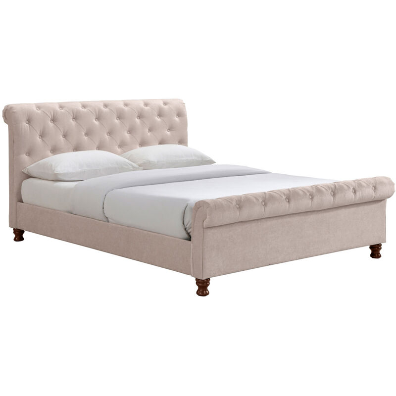 foto del prodotto miliboo letto matrimoniale 160x200 velluto capitonne riley
