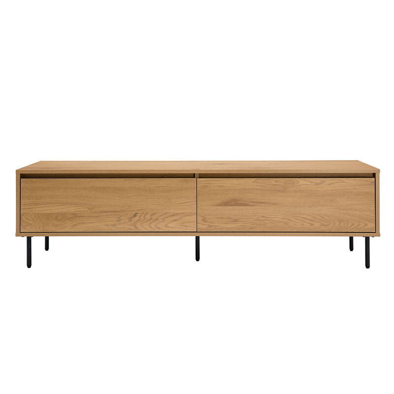foto del prodotto miliboo mobile tv finitura legno chiaro rovere 2 cassetti l160 cm aragon