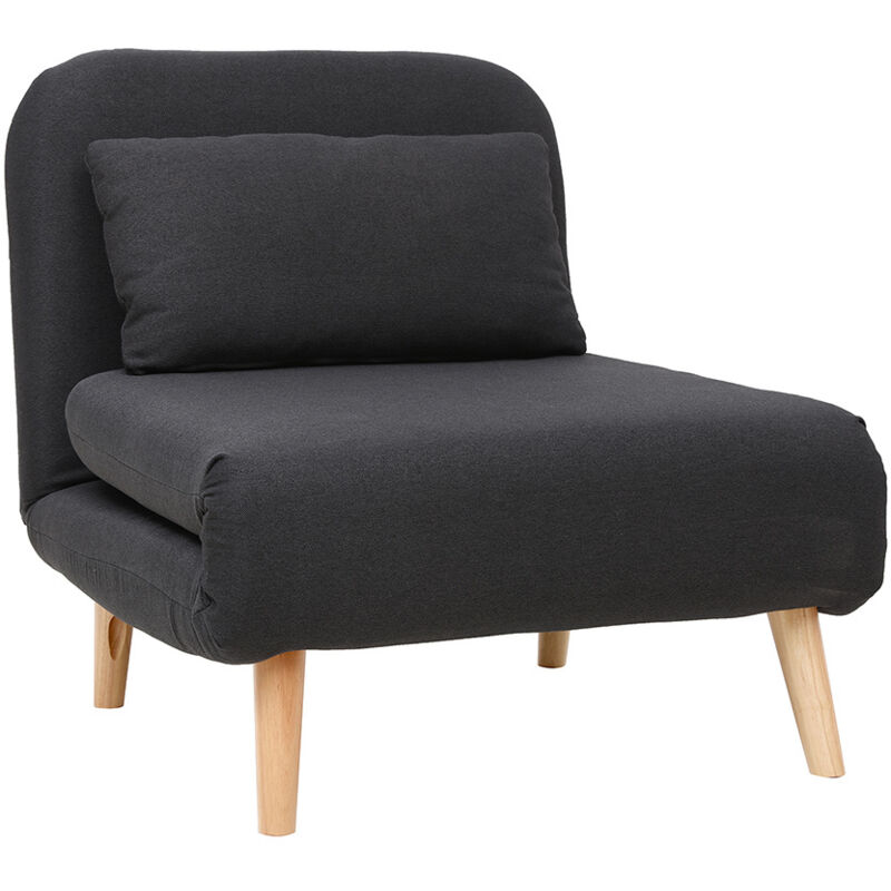 foto del prodotto miliboo poltrona letto convertibile in tessuto grigio scuro amiko
