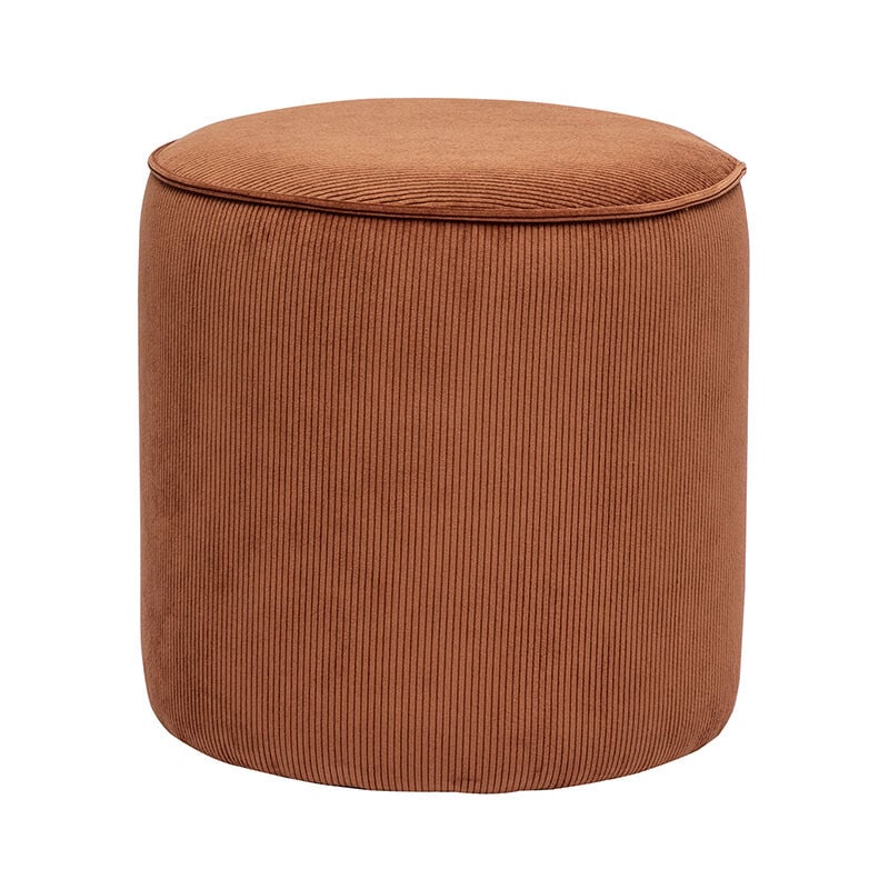 foto del prodotto miliboo pouf rotondo in velluto a coste terra bruciata d40 cm paul