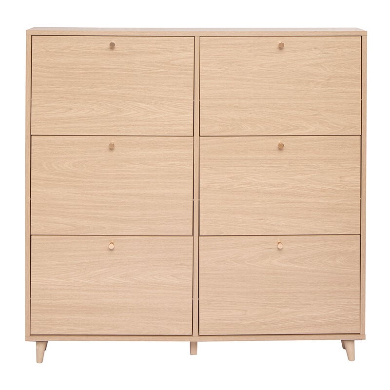 foto del prodotto miliboo scarpiera finitura legno chiaro rovere l126 cm silvestre