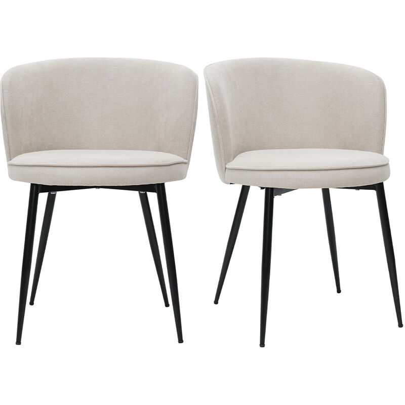 foto del prodotto miliboo sedie design in tessuto effetto velluto beige set di 2 serif
