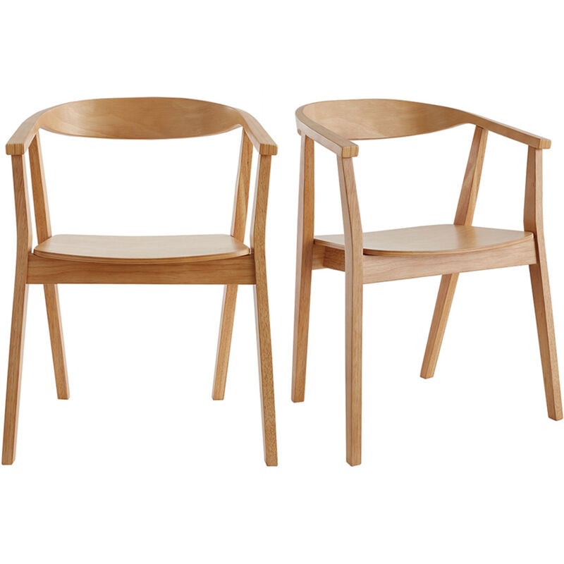 foto del prodotto miliboo sedie scandinave in legno set di 2 bahia