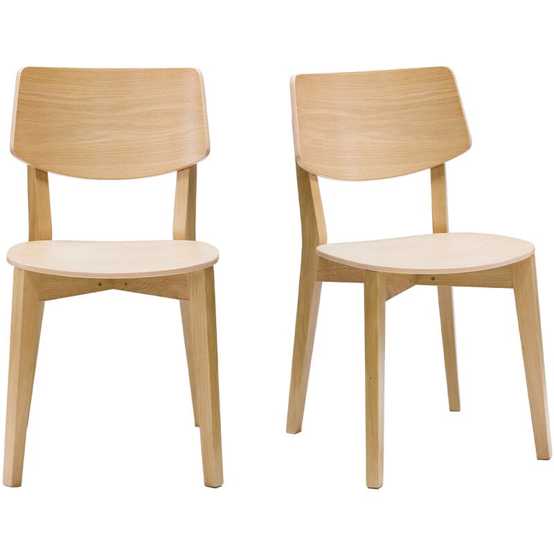 foto del prodotto miliboo sedie vintage in legno chiaro set di 2 avea