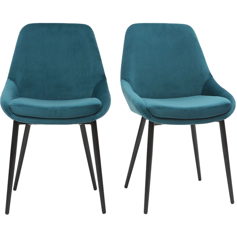 immagine 0 del prodotto miliboo set di 2 sedie in velluto blu petrolio holo