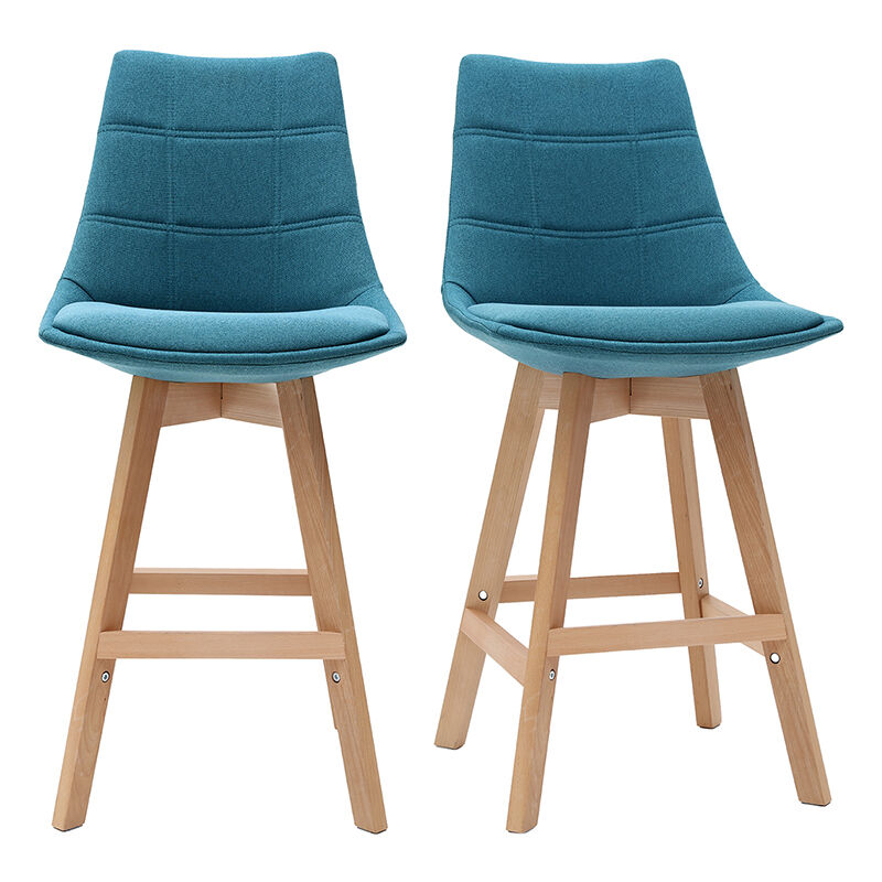 foto del prodotto miliboo set di 2 sgabelli da bar scandinavi blu anatra 65 cm matilde