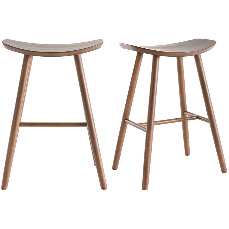 foto del prodotto miliboo sgabelli da bar noce h65 cm set di 2 demory