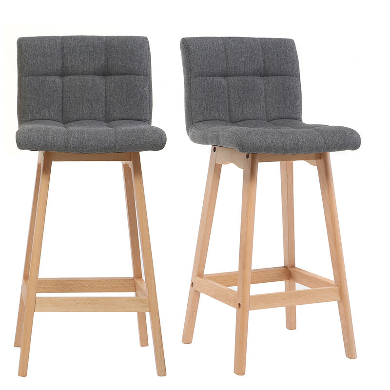 foto del prodotto miliboo sgabello da bar legno e grigio scuro 65cm set di 2 klaris