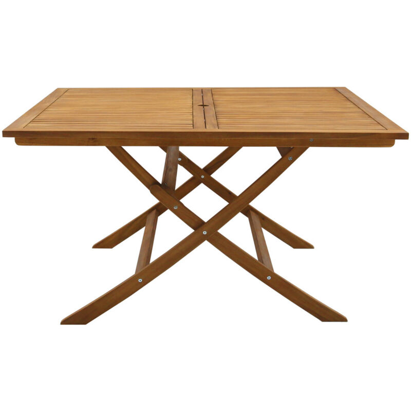foto del prodotto miliboo tavolo da giardino pieghevole quadrato in legno massello l140 cm santiago