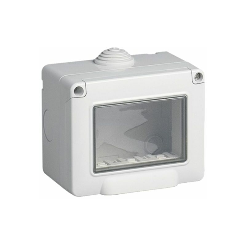 foto del prodotto mille lucciole cassetta 3 moduli da parete con sportello ip55 compatibile vimar plana tot
