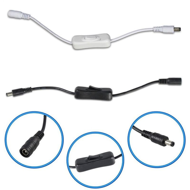 foto del prodotto mille lucciole interruttore on off per strip striscia led connettore 12v volt pulsante bianco