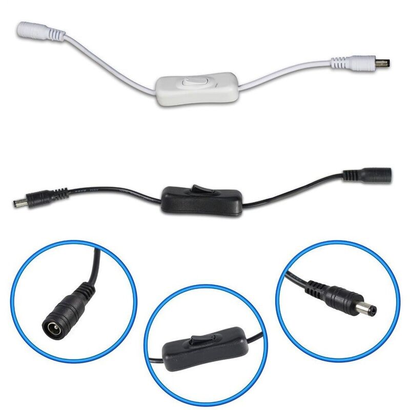 foto del prodotto mille lucciole interruttore on off per strip striscia led connettore 12v volt pulsante nero