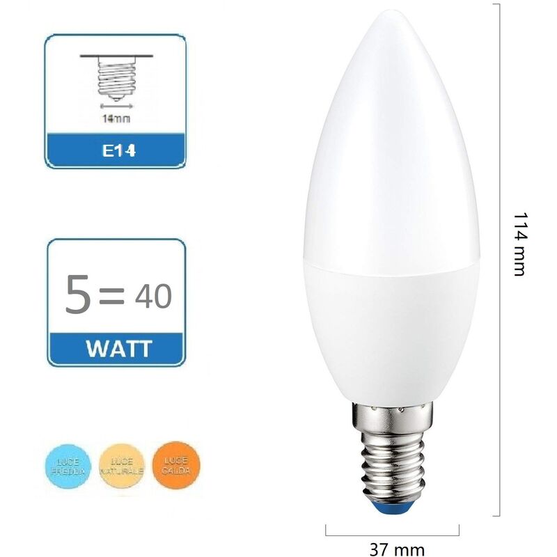 foto del prodotto mille lucciole lampadina led oliva 5w e14 opaca lampada per lampadario luce fredda naturale calda naturale 4000k