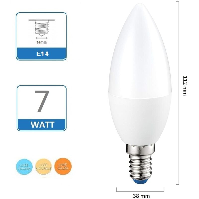 foto del prodotto mille lucciole lampadina led oliva 7w e14 opaca lampada per lampadario luce fredda naturale calda naturale 4000k