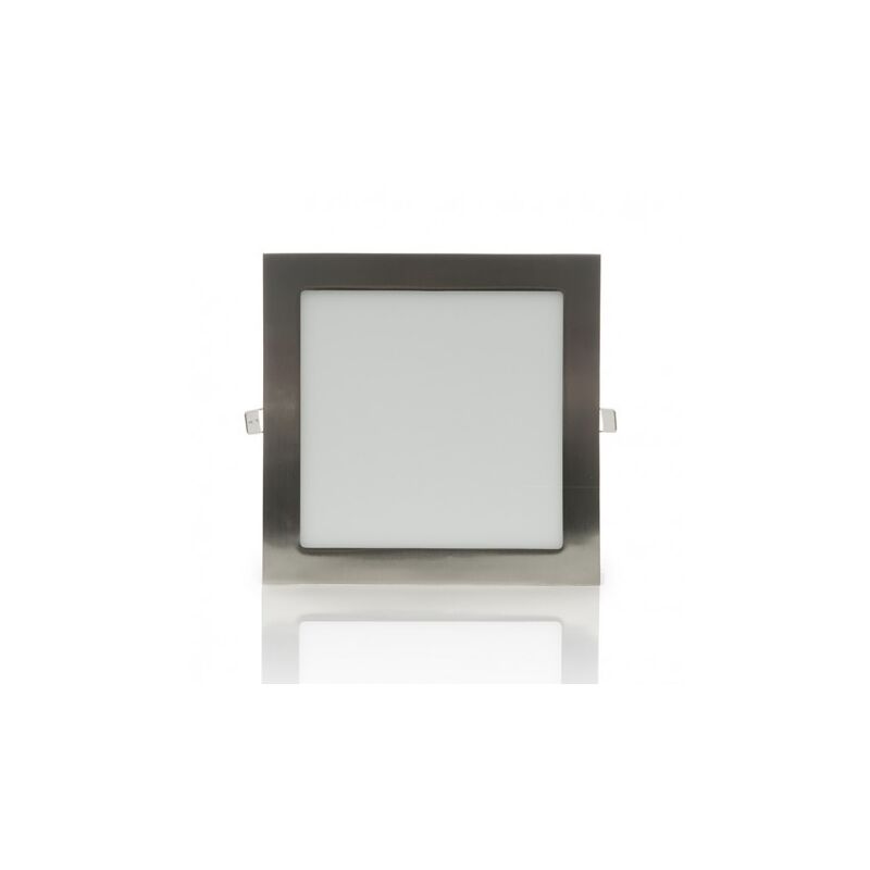 foto del prodotto mille lucciole pannello led quadrato acciaio nickel slim 24w ip20 incasso faro faretto downlight fredda bianca 6500k