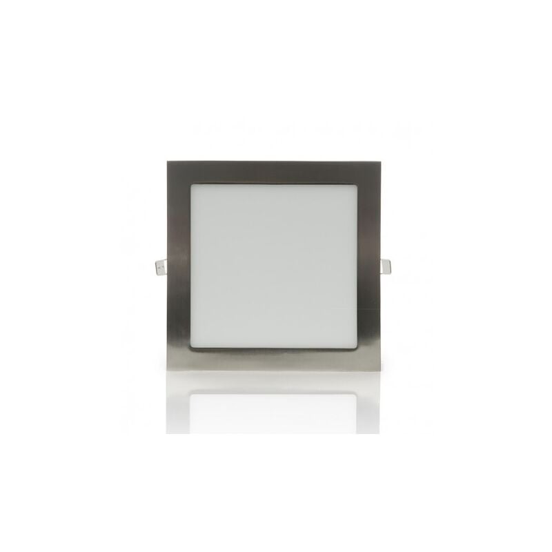 foto del prodotto mille lucciole pannello led quadrato acciaio nickel slim 24w ip20 incasso faro faretto downlight naturale 4500k
